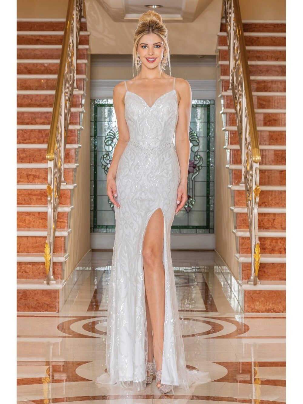 NEW OFF WHITE Spaghetti Strap Wedding Dress Floor Length 0221